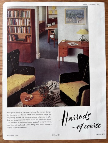 Harrods advert 1950 - harrods,