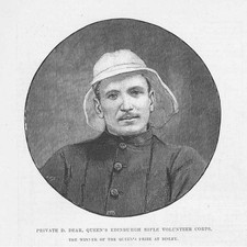 PRIVATE DEAR of the Queens Edinburgh Rifle Volunteers - Antique Print 1891