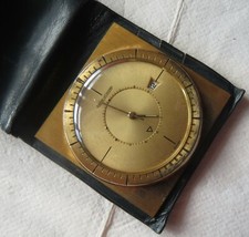 Jaeger LeCoultre Memovox Date pocket watch gold plated case 45 mm. aside