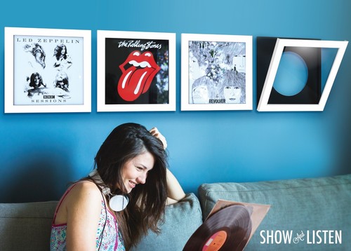 Vinyl record feature wall - record,