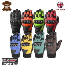 Leather motorbike gloves - leather,