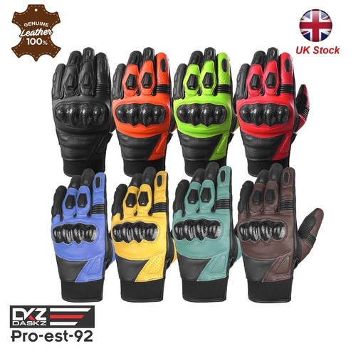 Leather motorbike gloves - leather,