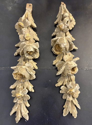 Carved gold wooden floral - carved,