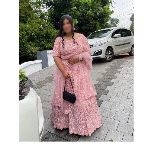 Women pink net embroidered - women’s,