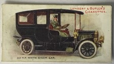 Lambert & Butler Motors 1908. Card Number 15 - 30 h.p. “White” Steam Car.