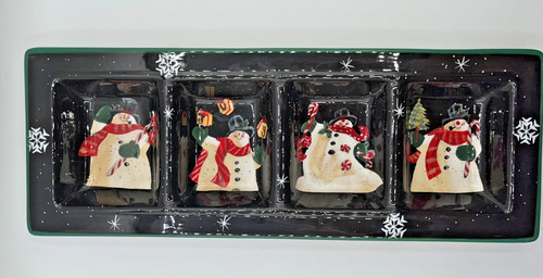 Frosty holiday snowmen - holiday,