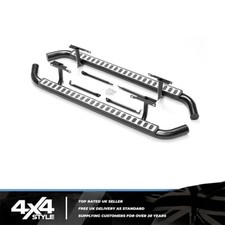 FOR LAND ROVER DEFENDER 110 2003> FIRE ICE BLACK SILVER SIDE STEP RUNNING BOARDS