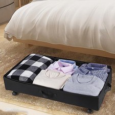XL Under Bed Storage with Wheels Clothes Organizer Container Drawer Rolling UK