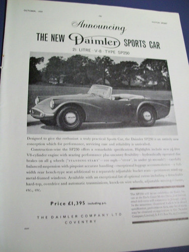 1960 daimler sports car 2 - car,