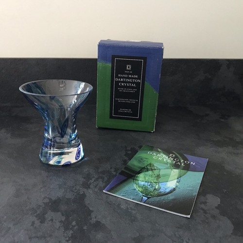 Dartington crystal vase blue - crystal,