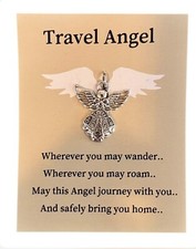 Travel Angel metal keyring