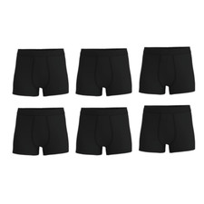 6 Pack Boys Boxer Shorts Black Cotton Designer Trunk Underwear 6PK Boxer Short