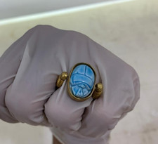 Rare Ancient Egyptian Antiques jewelry Pharaonic lucky Scarab Ring Egyptian BC