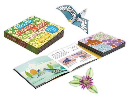 Origami flowers and birds - flowers,