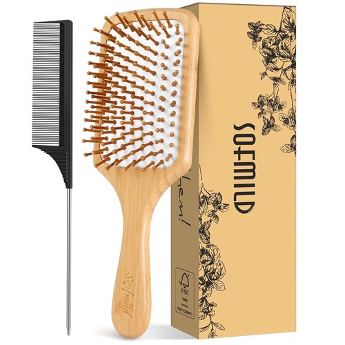 Sofmild bamboo hair brush with - bamboo,