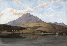 Mount Pilatus Switzerland - Watercolour Painting - 19th Century - Grand Tour