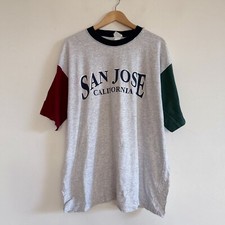 Vintage San Jose California Classics Tshirt Red Green Grey 90s