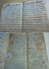 Frz. PARCHMENT - letter of purchase BESANÇON 1702 -- theologian RACLET to Cartenet
