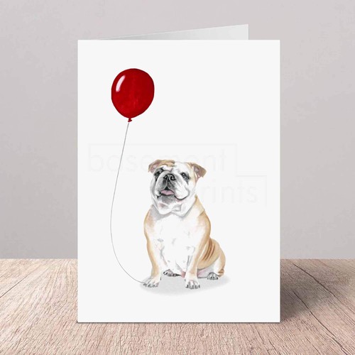 English bulldog greeting card - english,
