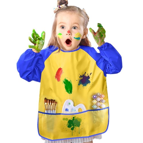 Kids long sleeve apron drawing - kids,