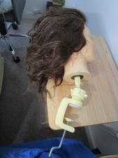 15" Hairdressing Training Head Mannequin Real Hair Training Tool College