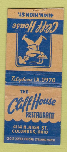 Matchbook cover cliff - matchbook, house
