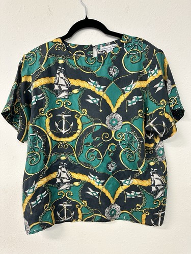 Vtg anna frank blouse silk - anna,