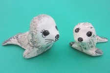 2 Vintage Philip Laureston Sea Lion / Seal Miniature Pottery Animals