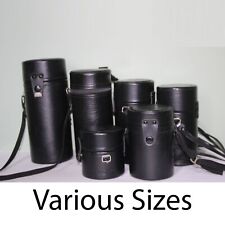Vintage Leather Style Hard Lens Case for SLR Camera Lens - Various sizes
