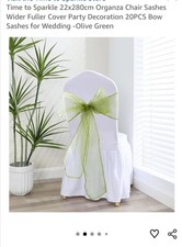 20 universal white seat covers and 40 organza chair sashes for party / wedding 