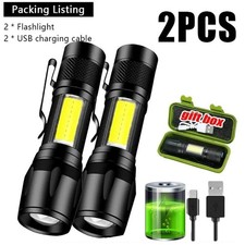 2PCS 2000LM USB Rechargeable