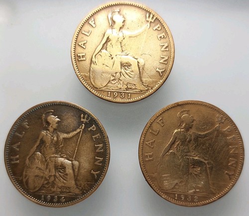 Half penny bulk job lot - half, 3