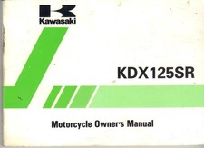 KAWASAKI KDX125SR,KDX125 A1,B1 1990 OWNERS INSTRUCTION & MAINTENANCE MANUAL