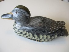Vintage Carved Wooden Decoy Duck - Colourfully hand painted 12" / 31cm Long
