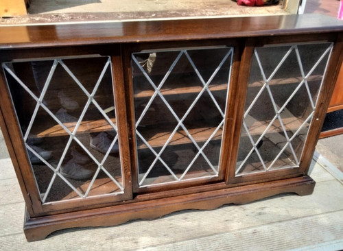 Vintage long bookcase display
