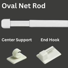 EXTENDABLE OVAL NET CURTAIN ROD LIGHTWEIGHT TELESCOPIC CURTAIN RAIL 40-300cm
