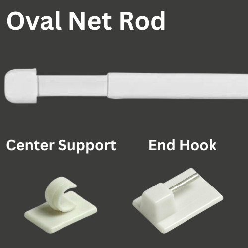 Extendable oval net curtain - net,