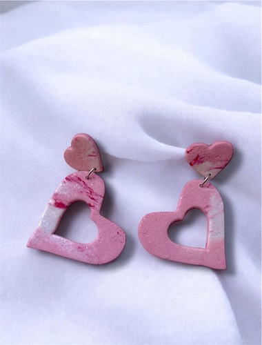 Double hearts dangling - hearts,