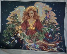Christmas Blessing Angel Dona Gelsinger FIBER OPTIC WALL HANGING 36X26 Tapestry