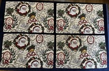 4 Christmas Tapestry Style Table Place Mats Ponden Mill Multicoloured Cotton Mix