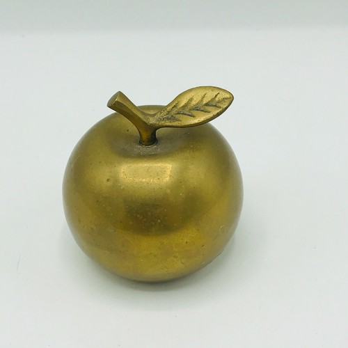 Vintage brass apple bell - apple,