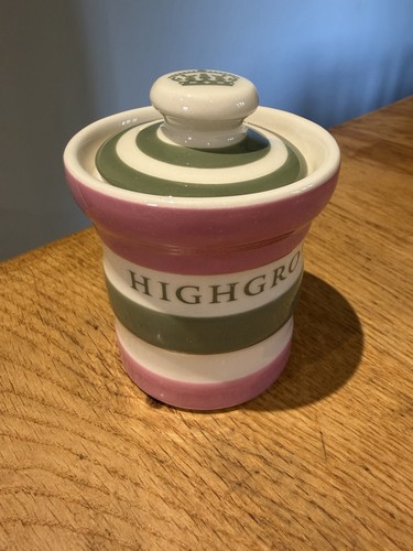 Cornishware jam pot - jam, jar