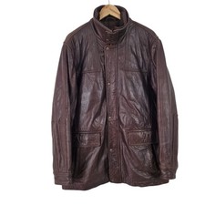 M&S Oxblood Leather Jacket