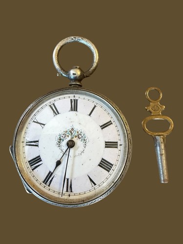 Antique swiss silver pocket - silver,
