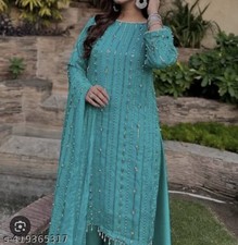 Pakistani Designer inspired 3 Pc Kameez sharara suit party wear Wedding Mehndis