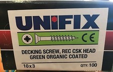 Unifix Green Decking Screws 10 x 3" - Box of 100, Tub of 200 or Bucket of 600