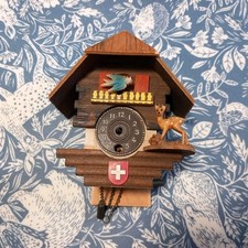 Cuckoo Wall Clock Vintage Small Wooden Hanging Clock For Spairs And Repairs