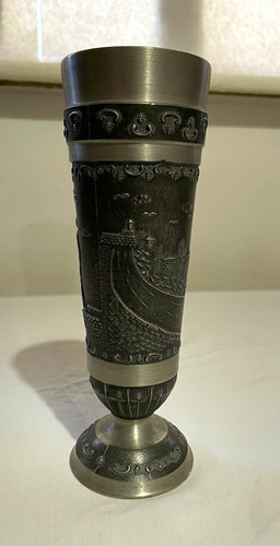 Vintage pewter nautical scenic - vintage,
