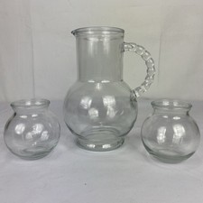 Lot Of (3) Clear Glass Pitcher
