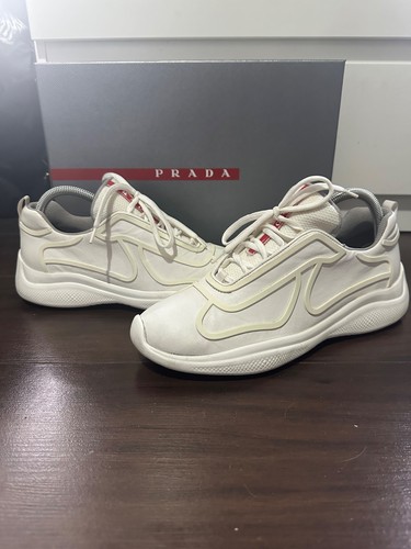 Mens bianca prada sneakers - mens,